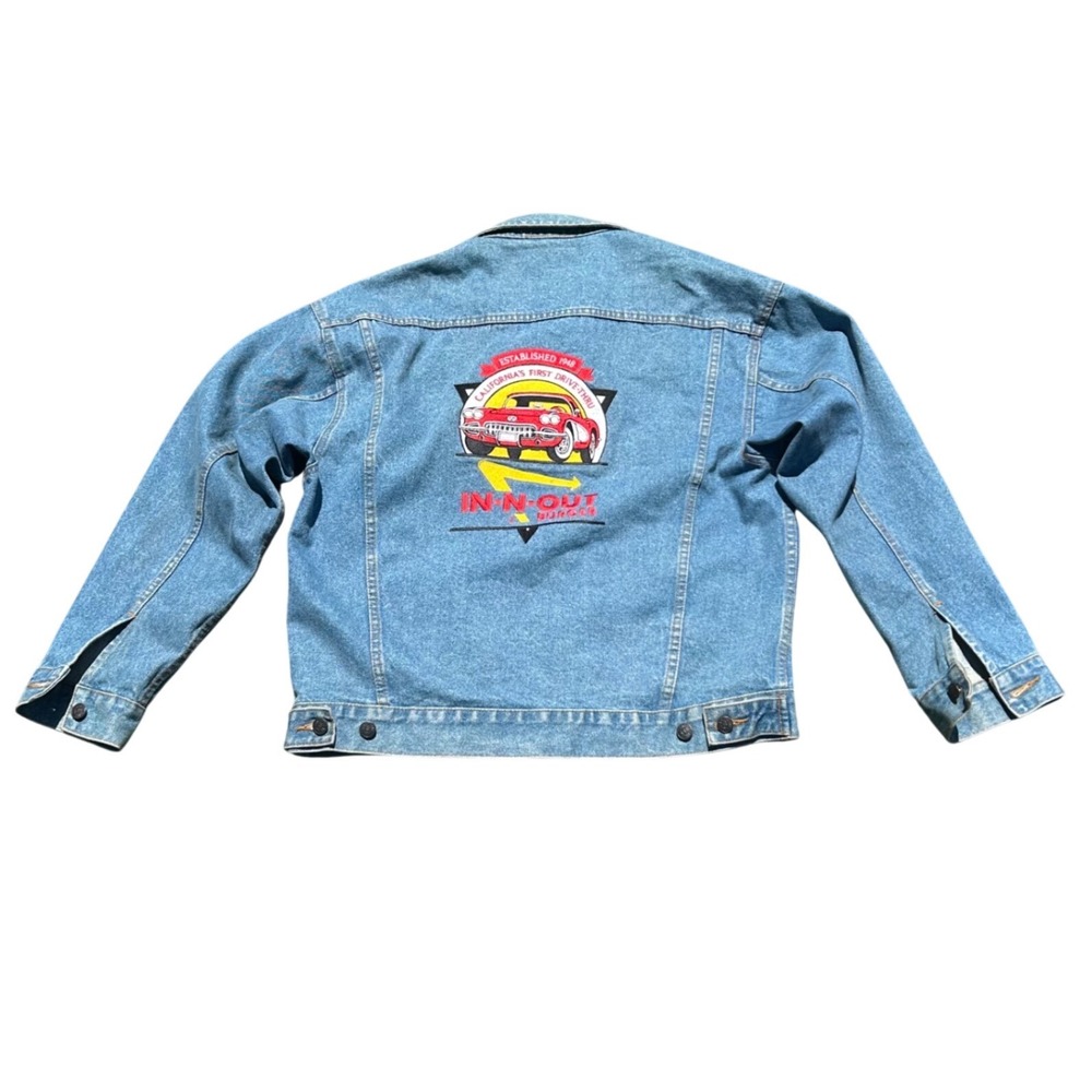 Vintage Butterfield Stage In-N-Out Burger Denim Jacket Medium Wash Mens M - Picture 4 of 7